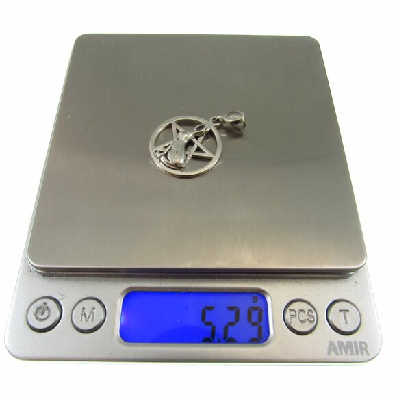 Solid 925 Sterling Silver Rabbit Ostara Pentacle Pendant, Wiccan Pagan Jewelry - Picture 9 of 9